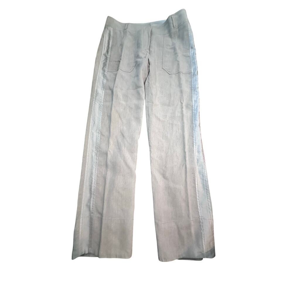 Tonet Men's White Mid Rise Side Stripe Straight Leg Pants Size 44